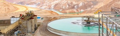 The water treatment facility at a copper mine and processing plant.